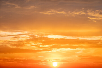 Beautiful , luxury soft gradient orange gold clouds and sunlight on the blue sky perfect for the...