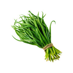 Fresh Bunch of Green Onions, Spring Onions, Scallions Isolated on Black Background