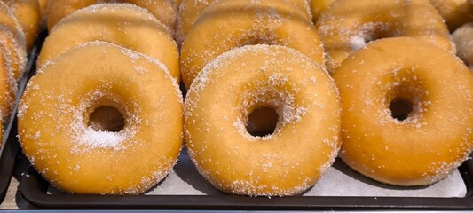 Sugar-sprinkled donuts are a high-energy food.