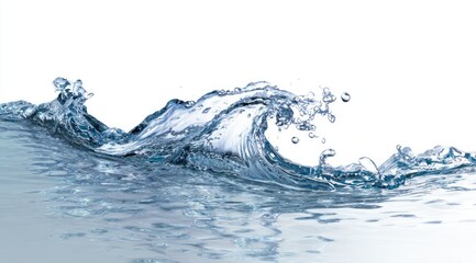 Rippling water wave splashes against white background