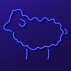 lamb neon sign, colorful modern design trends on black background. Vector illustration.