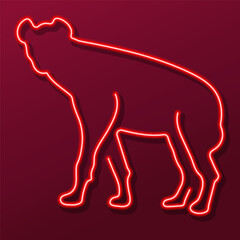 hyena neon sign, colorful modern design trends on black background. Vector illustration.