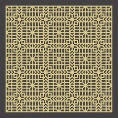 Geometric seamless pattern for laser cutting or cnc routing with abstract square motif vector