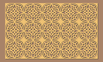Laser cut seamless geometric pattern for wood panel or screen template vector vector