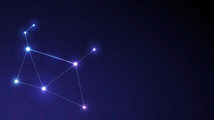 Leo Constellation Illustration: Glimmering points of light connected by lines, illuminating the celestial realm and inviting the eye to explore the cosmos.