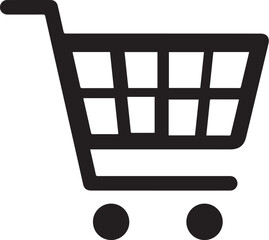 Shopping cart line art icon for apps and websites. trolley linear flat black & white symbol png file. editable stroke .vector illustration