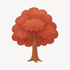 Vibrant autumn tree illustration.