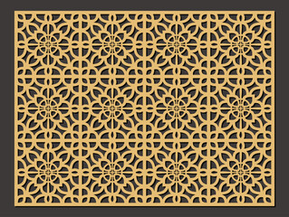 Laser cut pattern. Vector collection of cutting templates with abstract geometric ornament