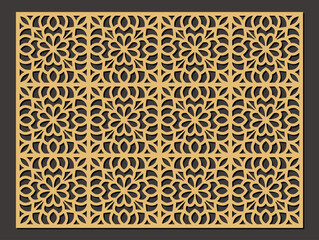Laser cut pattern. Vector collection of cutting templates with abstract geometric ornament