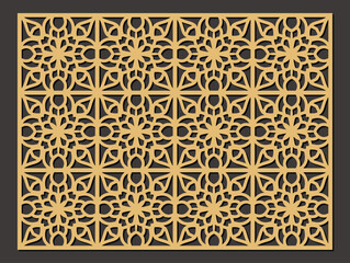 Laser cut pattern. Vector collection of cutting templates with abstract geometric ornament	
