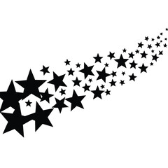 Black stars falling across white background vector