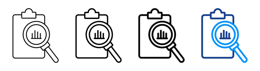 Research Icon Multiple Outline Collection Set