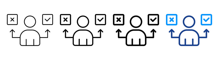 Decide Icon Multiple Outline Collection Set