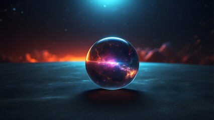 A faintly glowing orb floating in the emptiness of space. Cinematic theme, HDR, Vibrant