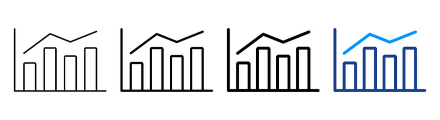 Forecasting Icon Multiple Outline Collection Set