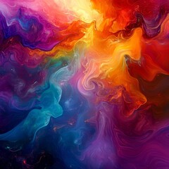 Fototapeta premium Ethereal Infusion A blending of surreal colors and abstract light forming an organic infusion vibrant and fluid