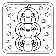 Halloween Vibes Coloring Page &ndash; Spooky and Cute Halloween-Themed Printable for Adults and Kids, Haunted House, Pumpkins, Ghosts, and Bats Line Art