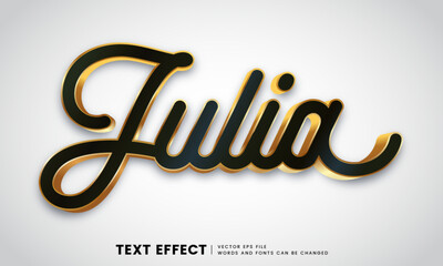 Editable 3d julia gold text effect. Fancy font style perfect for logotype, title or heading text.
