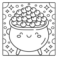 Halloween Vibes Coloring Page – Spooky and Cute Halloween-Themed Printable for Adults and Kids, Haunted House, Pumpkins, Ghosts, and Bats Line Art