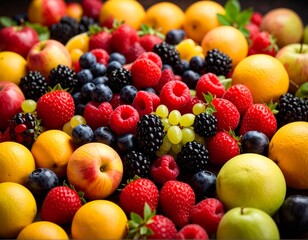 Obraz premium Colorful Medley of Fresh Ripe Fruits