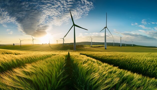 eco friendly solutions including wind energy and open field agriculture are achieved through sustainable farming practices and a wide angle approach