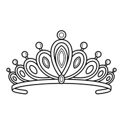 tiara illustration vector style coloring page  © Sujon art design