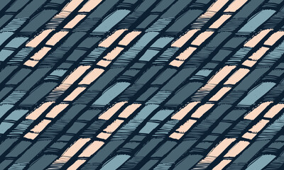 Abstract painterly seamless pattern with diagonal brush strokes, Modern textured background