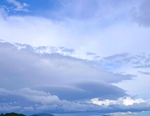 Cloudy sky over hills