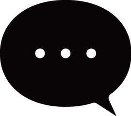 シンプルなふきだしのアイコン　白黒　
Simple black icon of a talking speech bubble