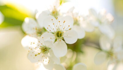 Obraz premium Delicate white blossoms in soft focus.