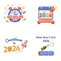 New year s eve 2026 celebration countdown graphics