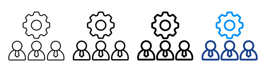 Teamwork Icon Multiple Outline Collection Set