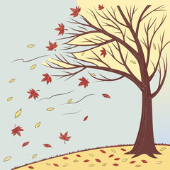 autumn background with tree