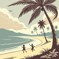 beach with palm trees