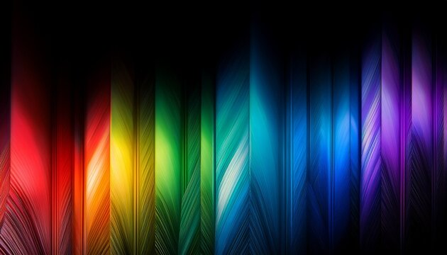 abstract photo of diagonal rainbow spectrum on black background