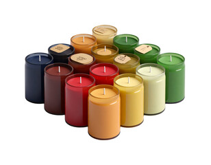 Isometric Cylindrical Scented Candles &mdash; 3D Vector
