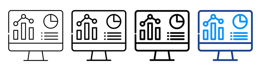 Web Analytics Icon Multiple Outline Collection Set