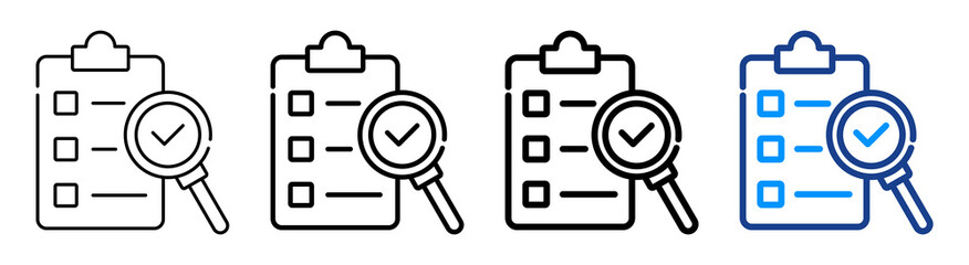 Survey Icon Multiple Outline Collection Set