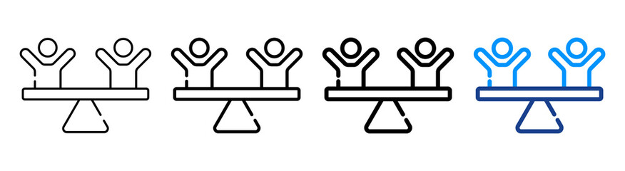 Stability Icon Multiple Outline Collection Set