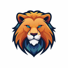 Majestic lion head with vibrant colors and detailed features in an artistic rendering