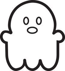 ghost cartoon icon in line. isolated on transparent background. collection of ghosts cartoon. scary ghostly monsters.