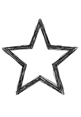Artistic hand-drawn black star sketch
