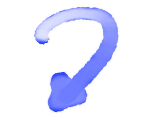 シンプルな手描き曲線の矢印イラスト・単品・透けた・下向き・下降・ペン画・ラインマーカー・水彩風