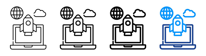 Deployment Icon Multiple Outline Collection Set