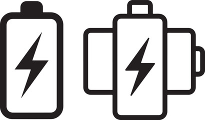 Vector illustration of battery charging icon, concept of energy and power.