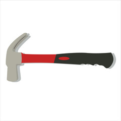 claw hammer.drawing light red hammer turnaround object hammer side,