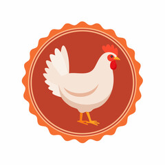 Elegant chicken emblem in a rustic frame, perfect for farm-to-table branding