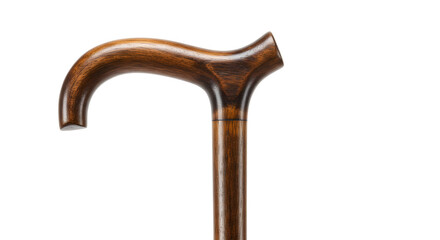 Traditional Walking Stick on White Background