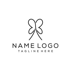 minimalist butterfly insect line art logo design inspiration