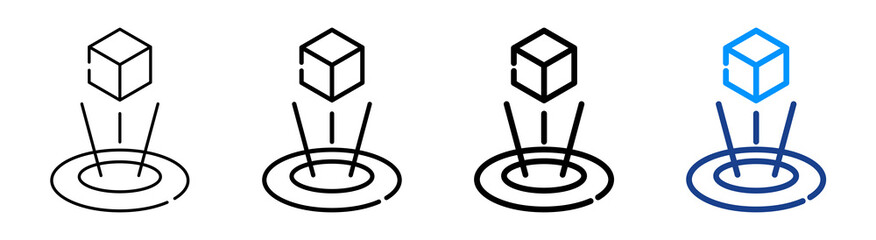 Hologram Icon Multiple Outline Collection Set